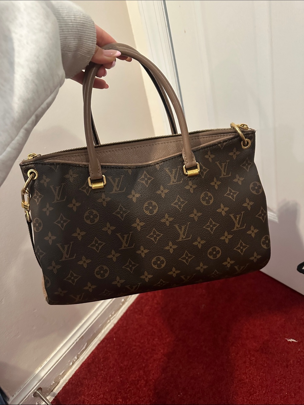 Louis Vuitton Monogram Canvas Satchel in Brown and Tan